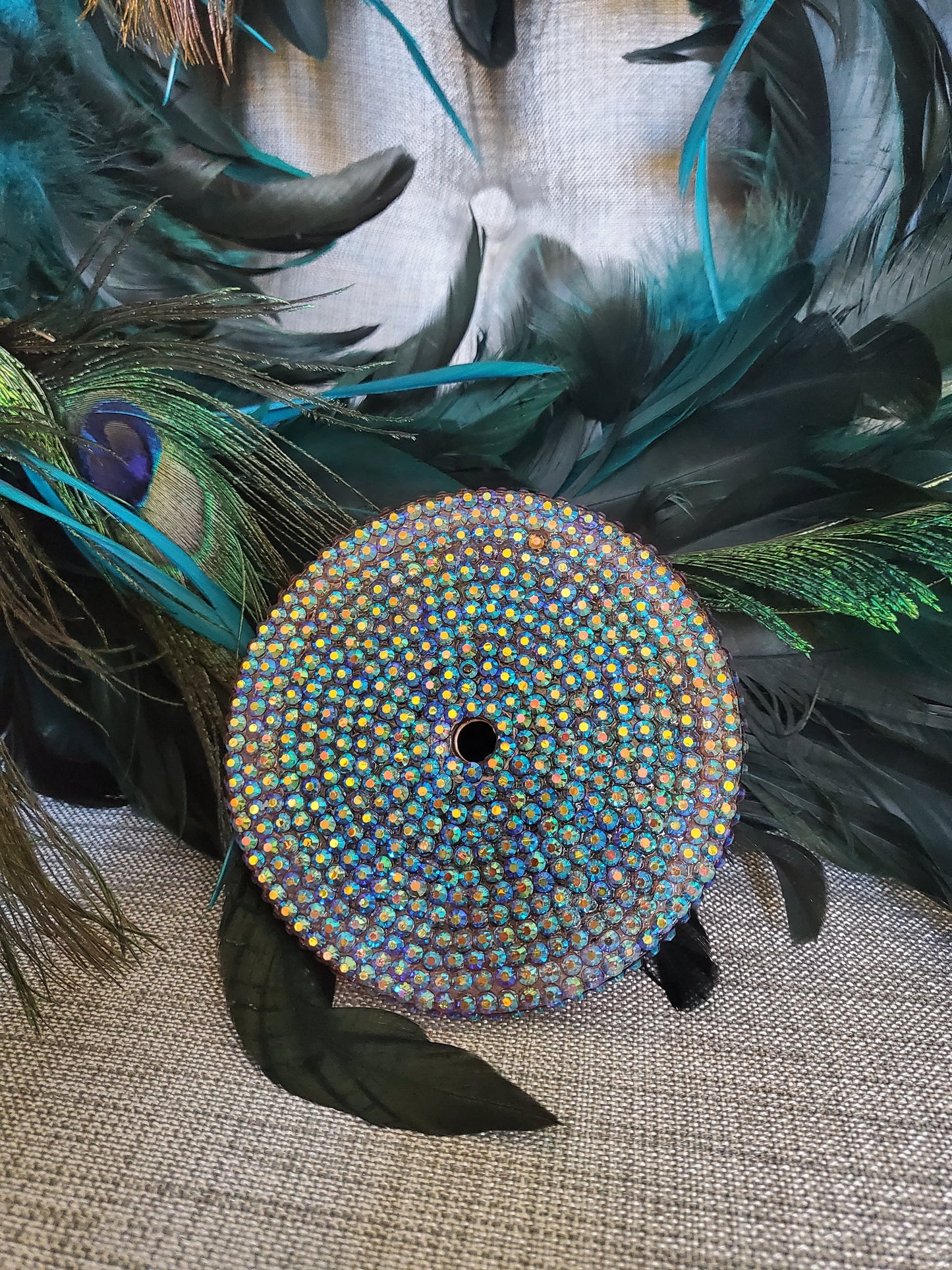 Hand Placed Rhinestone Tumbler Lid