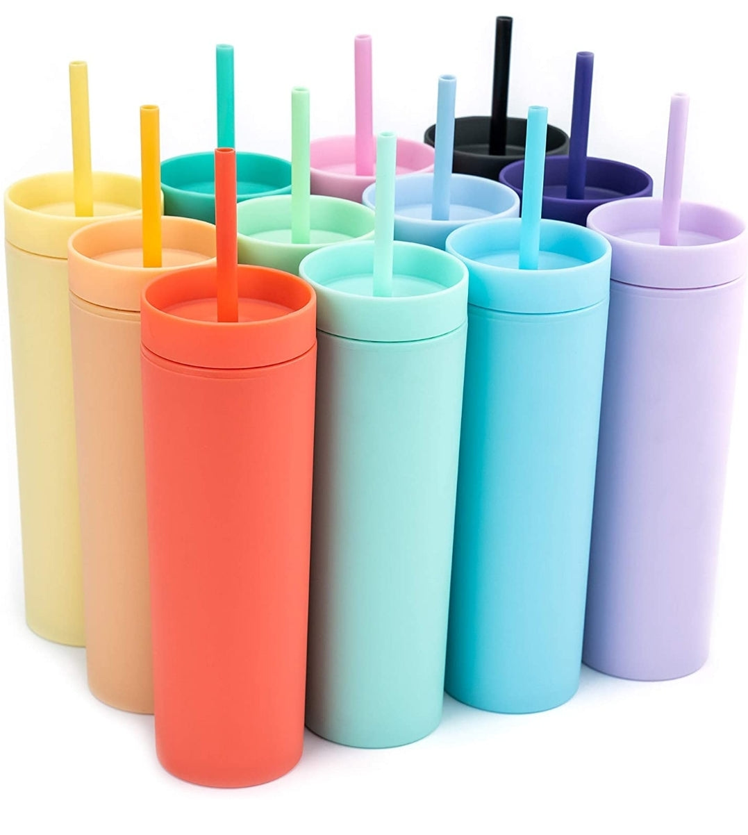 Rhinestone Matte Skinny Tumbler 16 oz