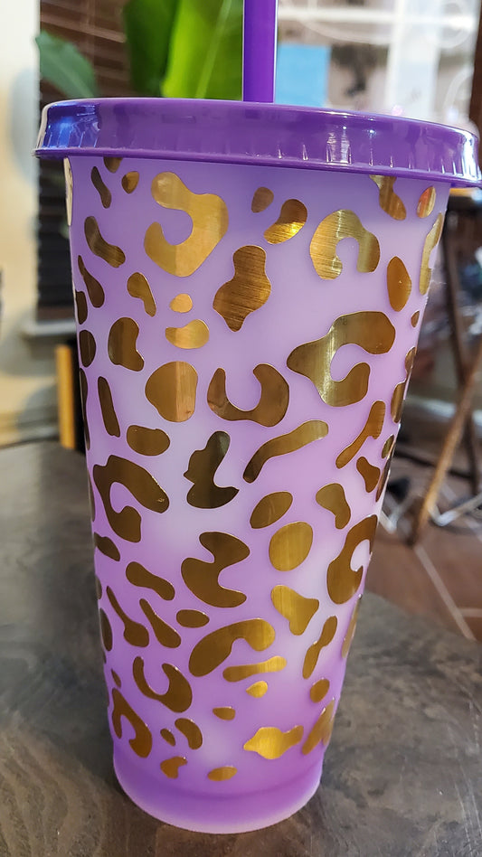 Cheetah Print Color Change 16oz Cold Cup